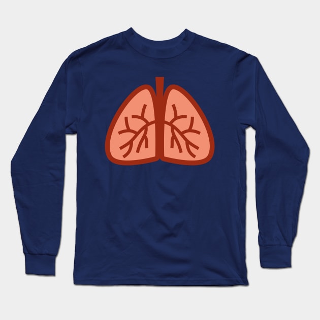 Cool Minimal Funny Lungs T-Shirt Long Sleeve T-Shirt by happinessinatee